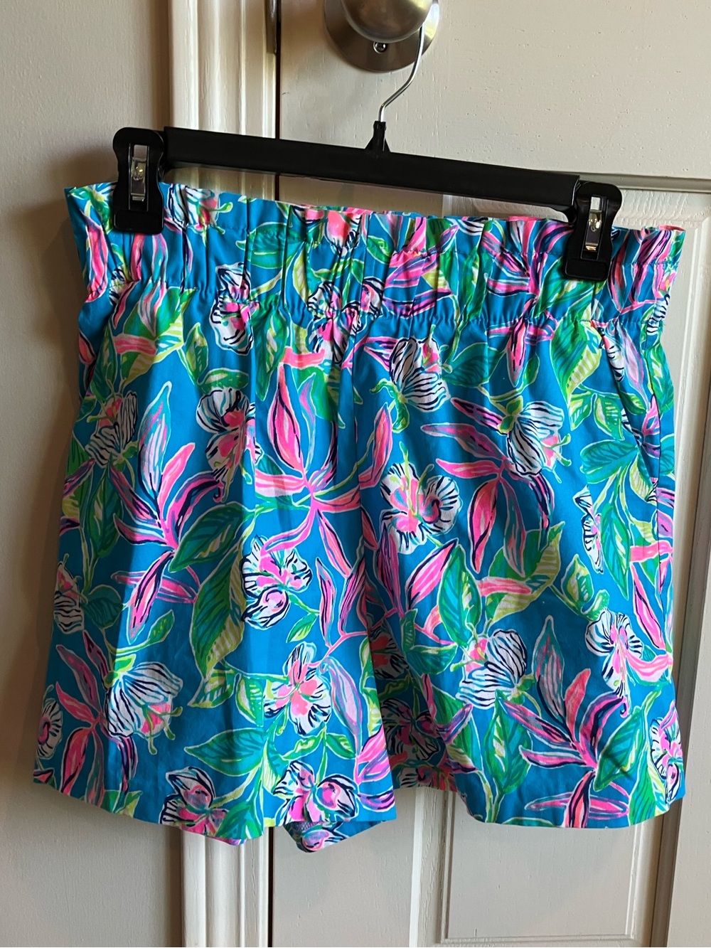 Lilly Pulitzer Turquoise Floral Pull-On Shorts